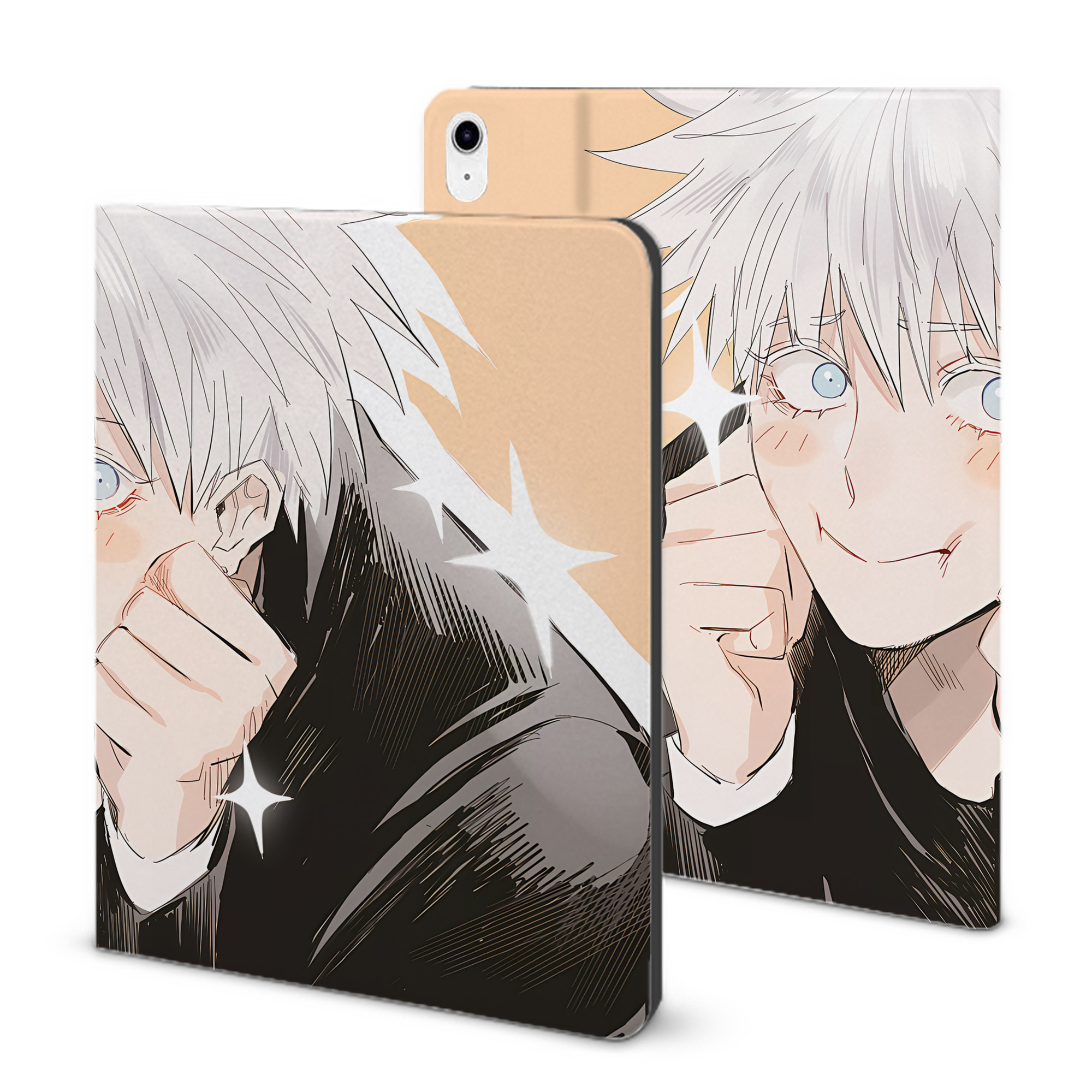 （画像用） 呪術廻戦 Jujutsu Kaisen IPad ケース ブック型 PUレザー TPU 耐衝撃 軽量 薄型 ペン収納なし 全面保護 IPad 各モデル対応